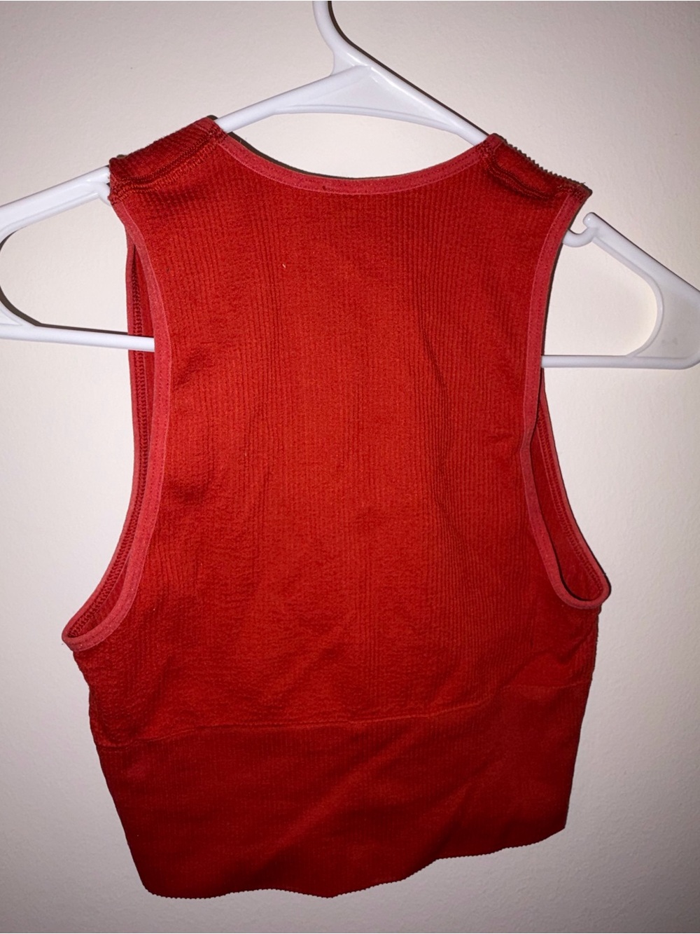 Urban Outfitters Red Ribbed Deep V Crop Tank - Picture 2 of 3